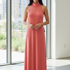 Norma Kamali Peach Maxi Dress
